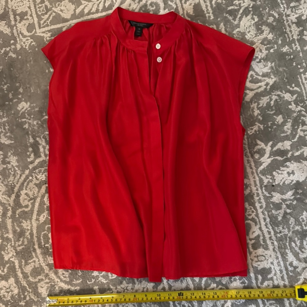 Banana Republic Red Silk Sleeveless Blouse